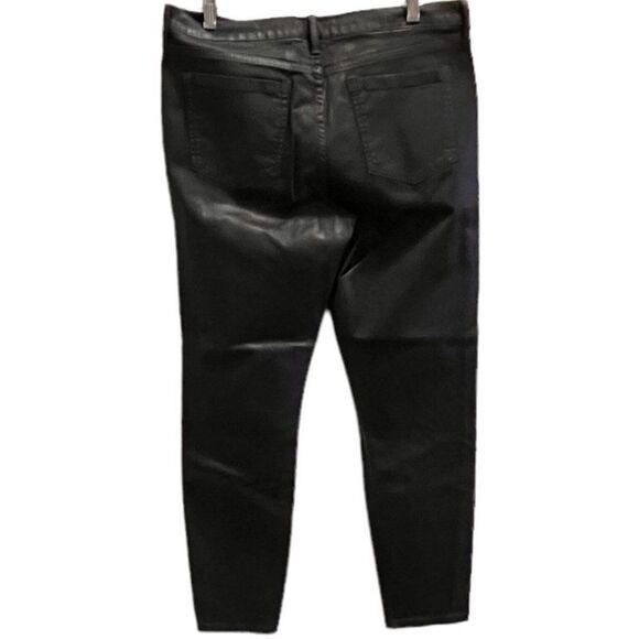 BANANA REPUBLIC Womens black coated twill ankle pants jeans Size 31 X 27.5 - Picture 2 of 8